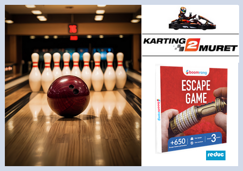 reduction bowling karting escape game cse